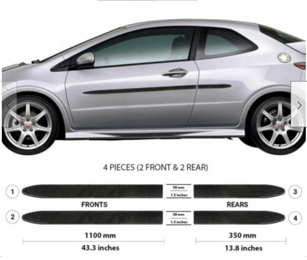 Honda CIVIC 07 12 Listwy CZARNE Boczne Drzwi Martig Motoryzacja EMPIK