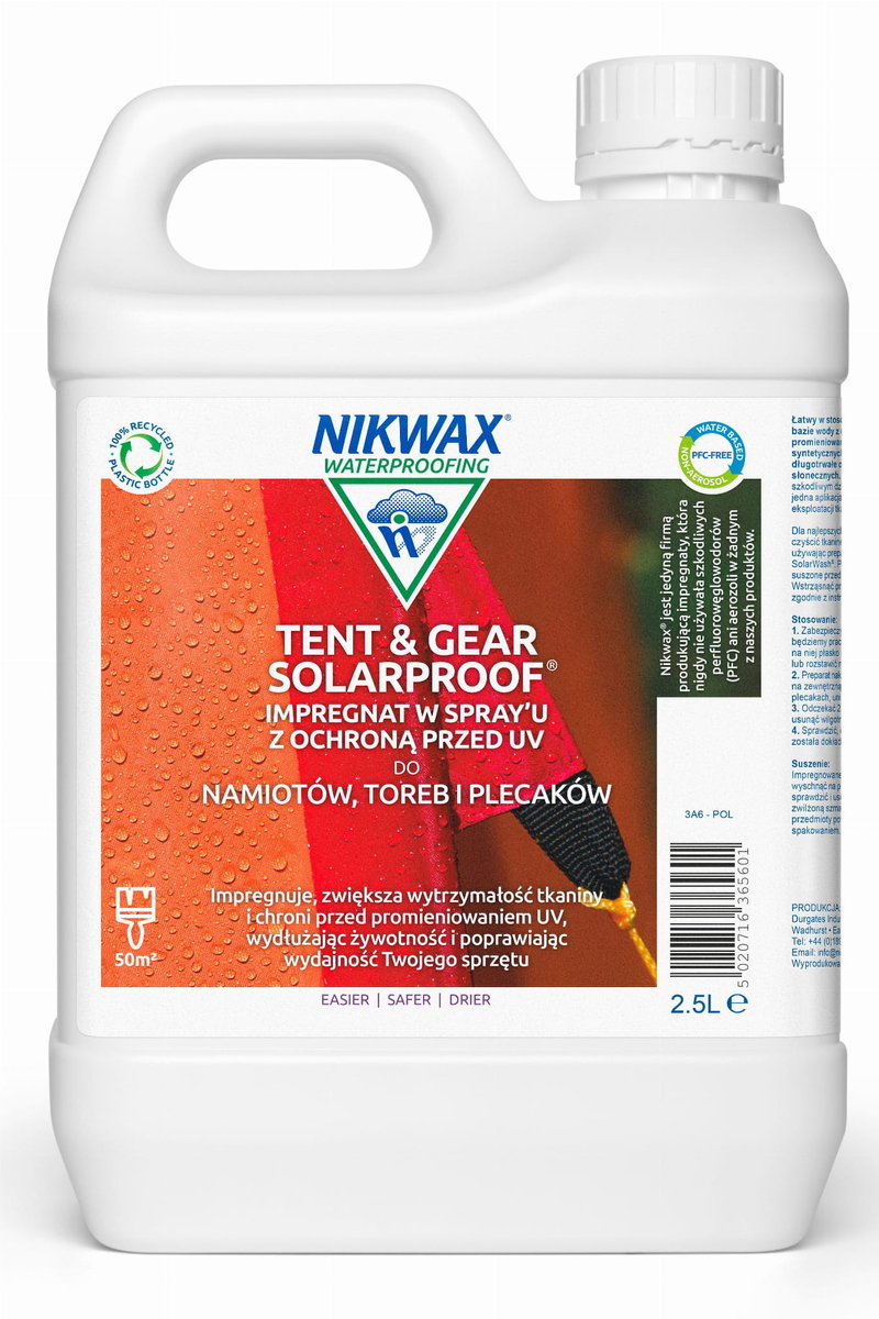 Impregnat Do Namiotów I Sprzętu Z Ochroną Uv Nikwax Tent And Gear