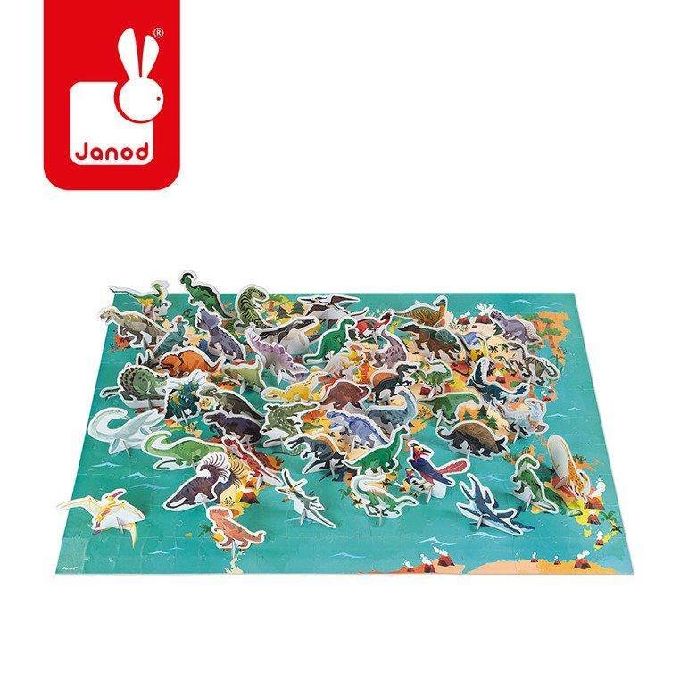 Janod Puzzle Z Figurkami 3D Dinozaury 200 El Janod Sklep EMPIK