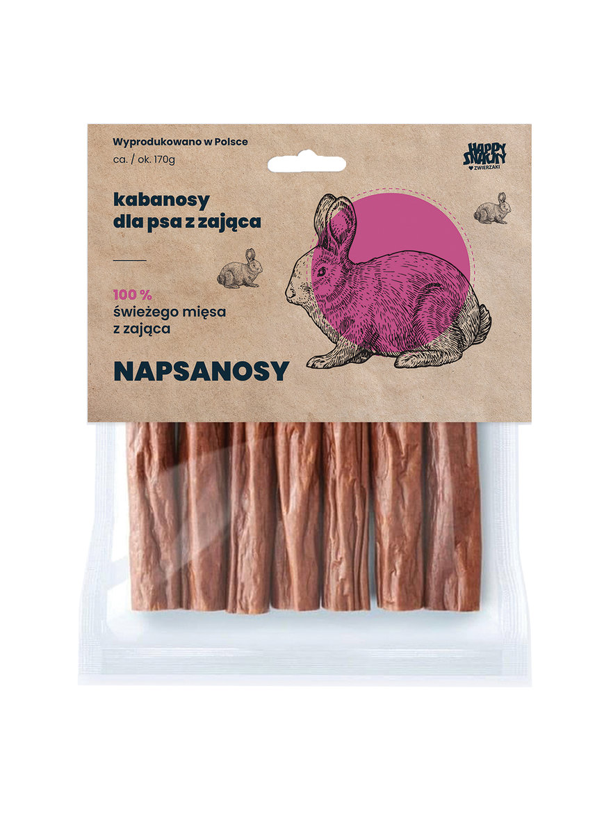 Kabanosy z zająca 7szt NAPSANOSY Happy Snacky Sklep EMPIK