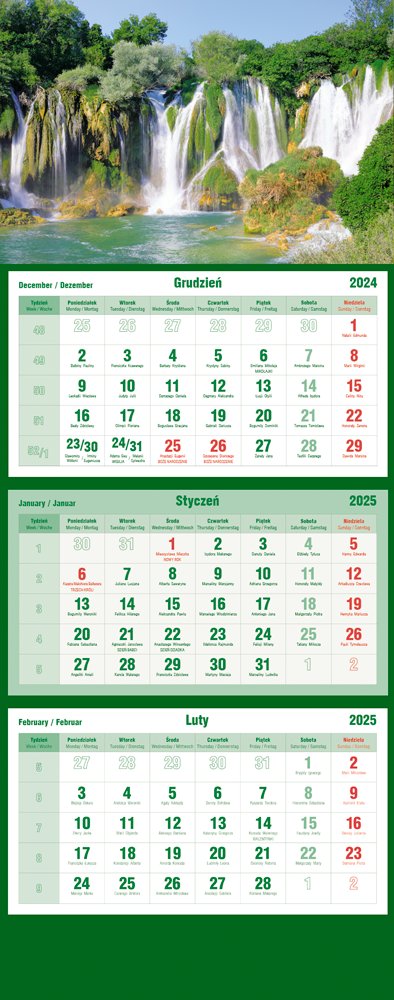 Kalendarz 2025 Trójdzielny Wodospad MICHALCZYK i PROKOP Sklep EMPIK