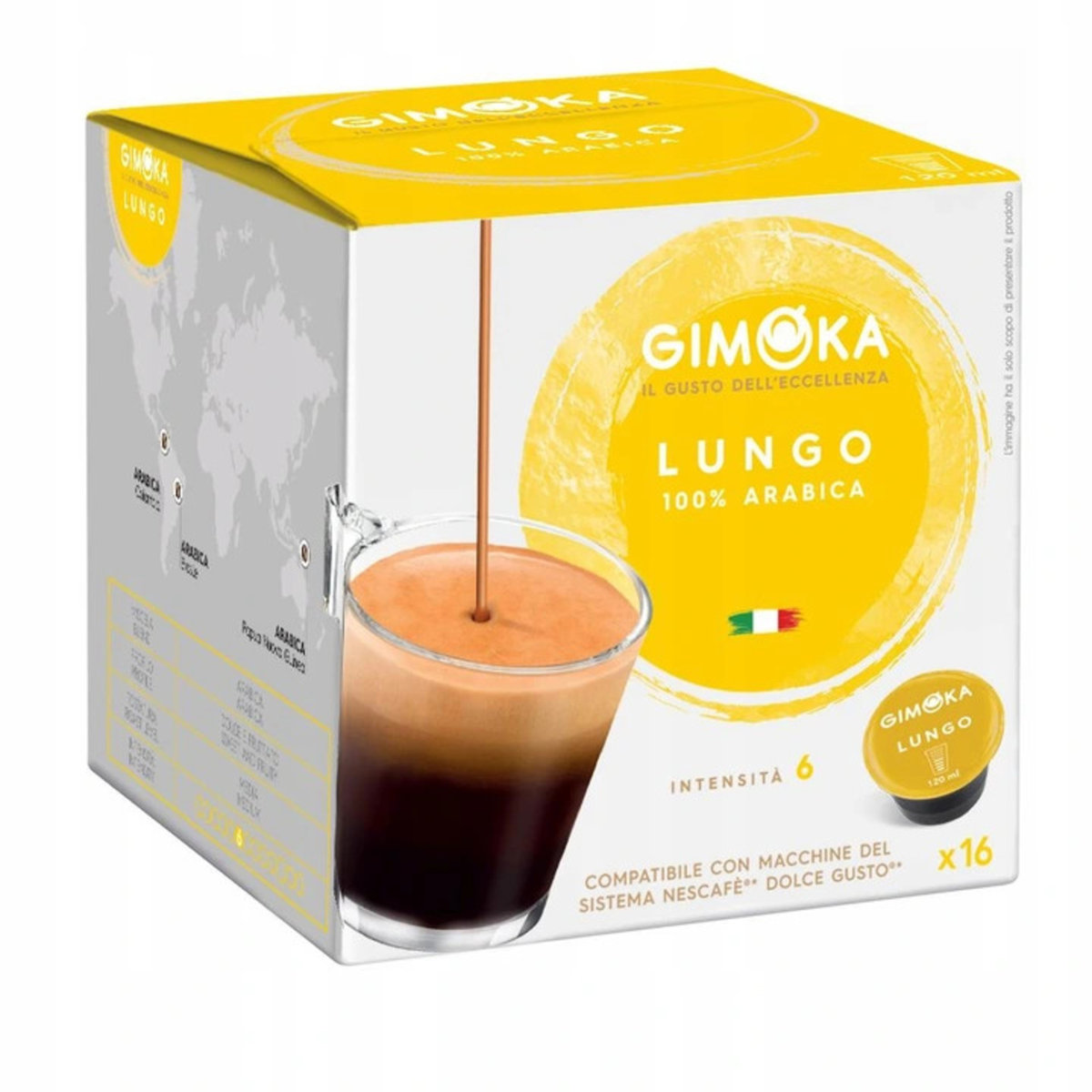 Kapsułki Do Ekspresu Gimoka Dolce Gusto Lungo 100 Arabica 16 Sztuk