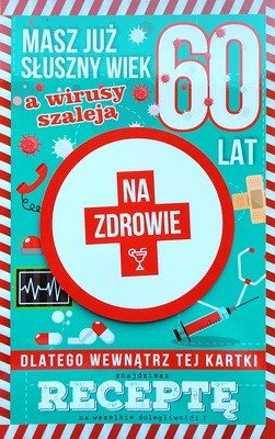 Karnet na 60 urodziny wesoły z receptą JCX 5 yeku Sklep EMPIK