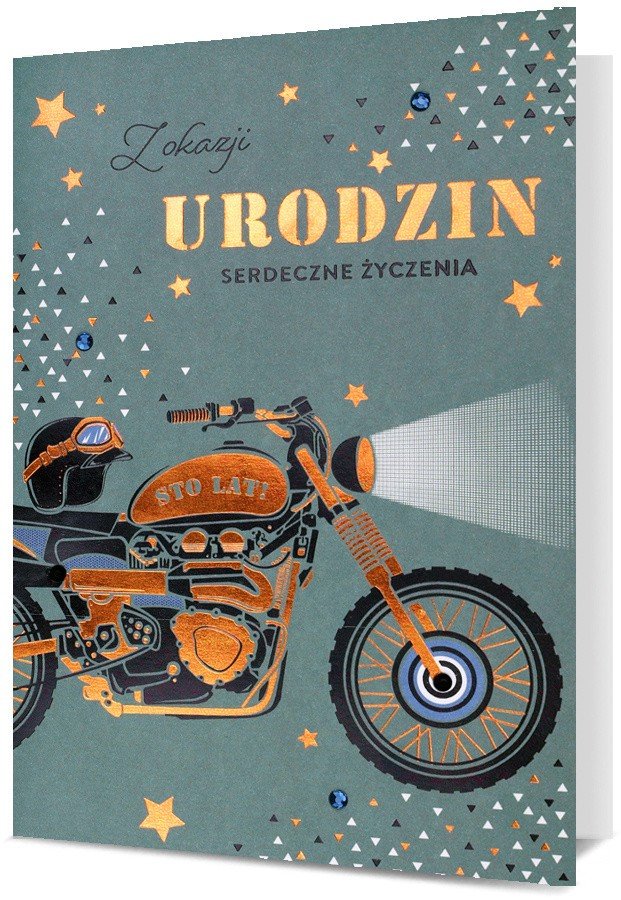 Kartka urodzinowa z życzeniami dla motocyklisty HM2878 Pan Dragon