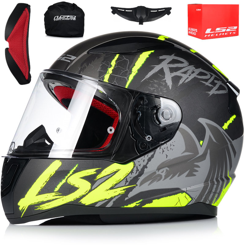 Kask Motocyklowy Ls Ff Rapid Raven Black Yellow L Ls