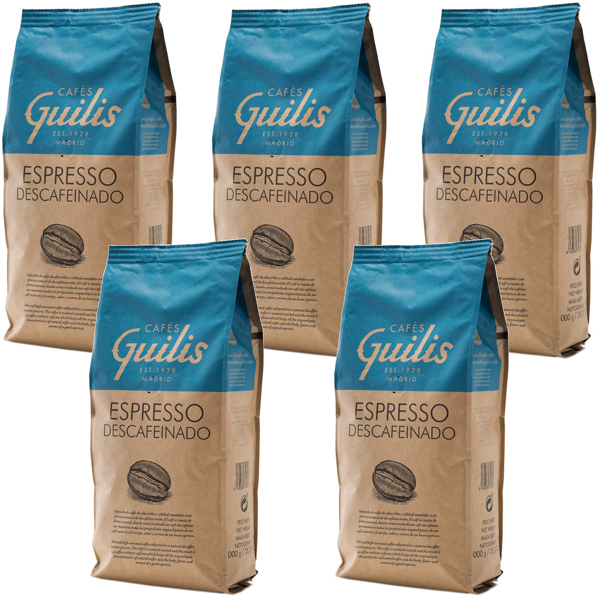 Kawa Ziarnista Bezkofeinowa Cafeś Guilis Zestaw5Kg Cafes Guilis