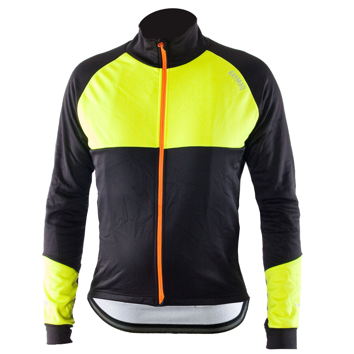 KAYMAQ JWS 002 męska zimowa ocieplana kurtka rowerowa Softshell fluor