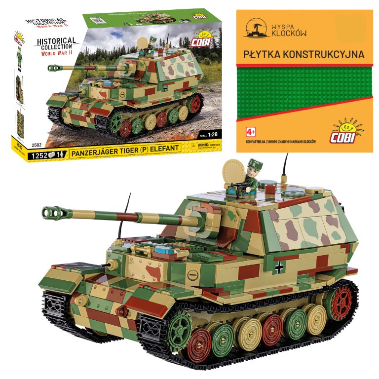 KLOCKI COBI 2582 CZO G Panzerj Ger Tiger P Elefant HC WW2 1252 El