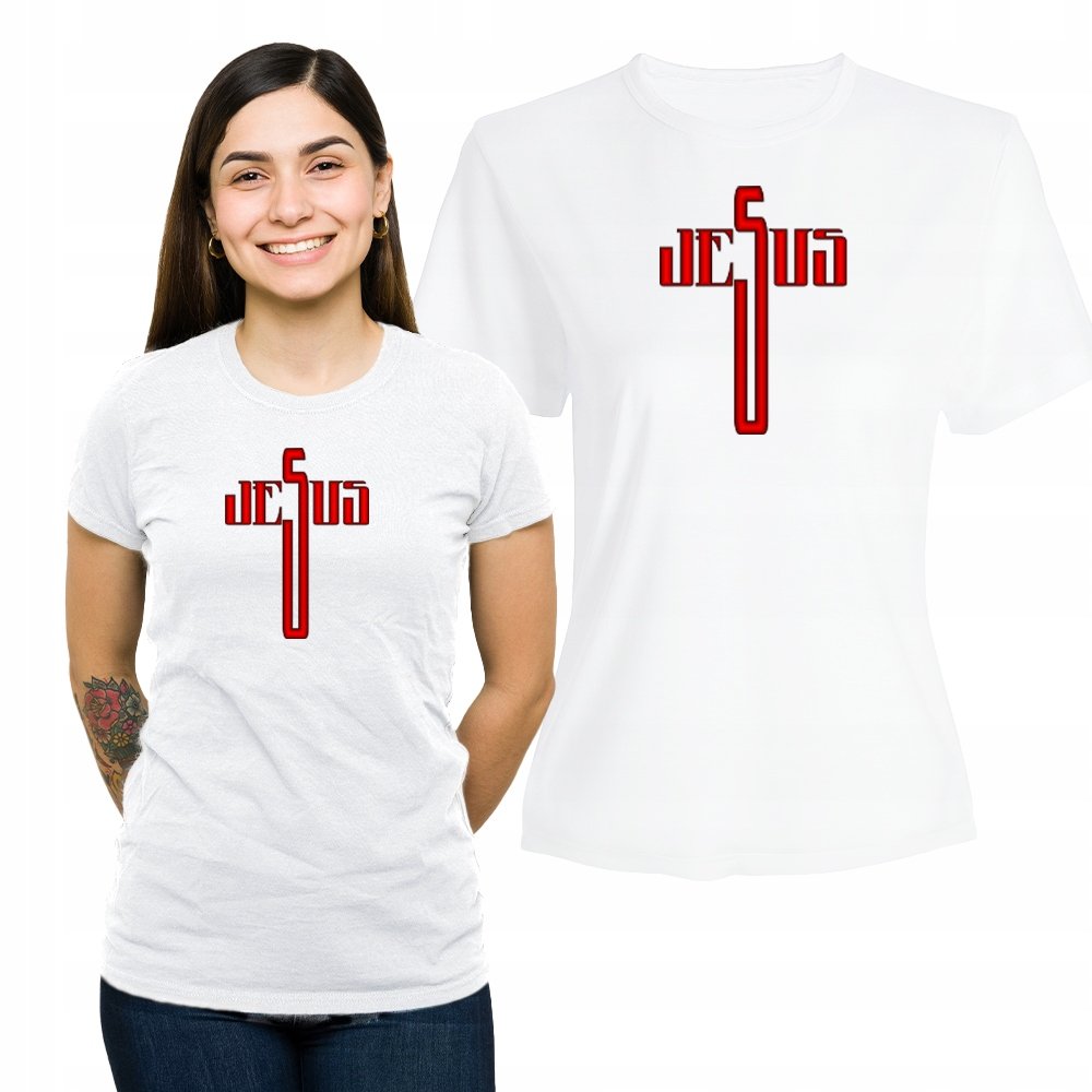 Koszulka Damska Z Nadrukiem T Shirt Religijny Jezus Jesus Xxl Plexido