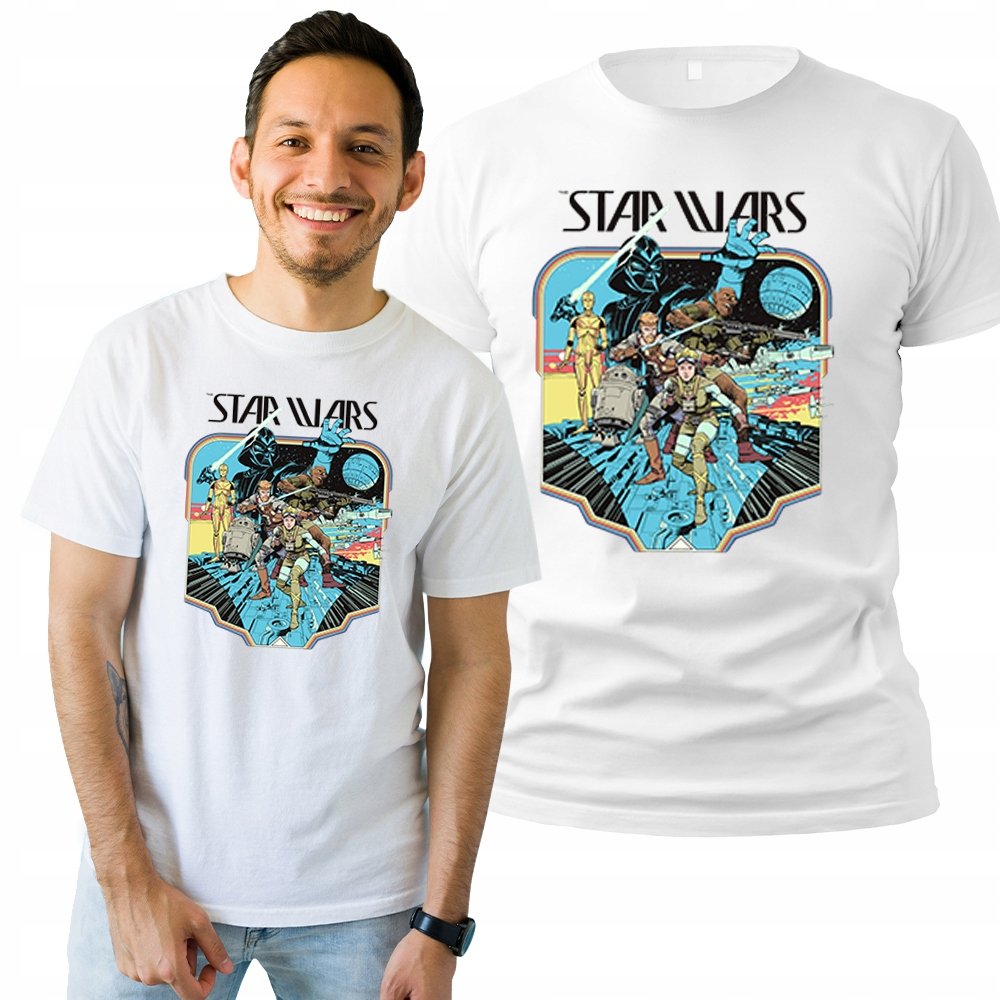 Koszulka Męska z Nadrukiem T shirt Na Prezent Star Wars S Plexido