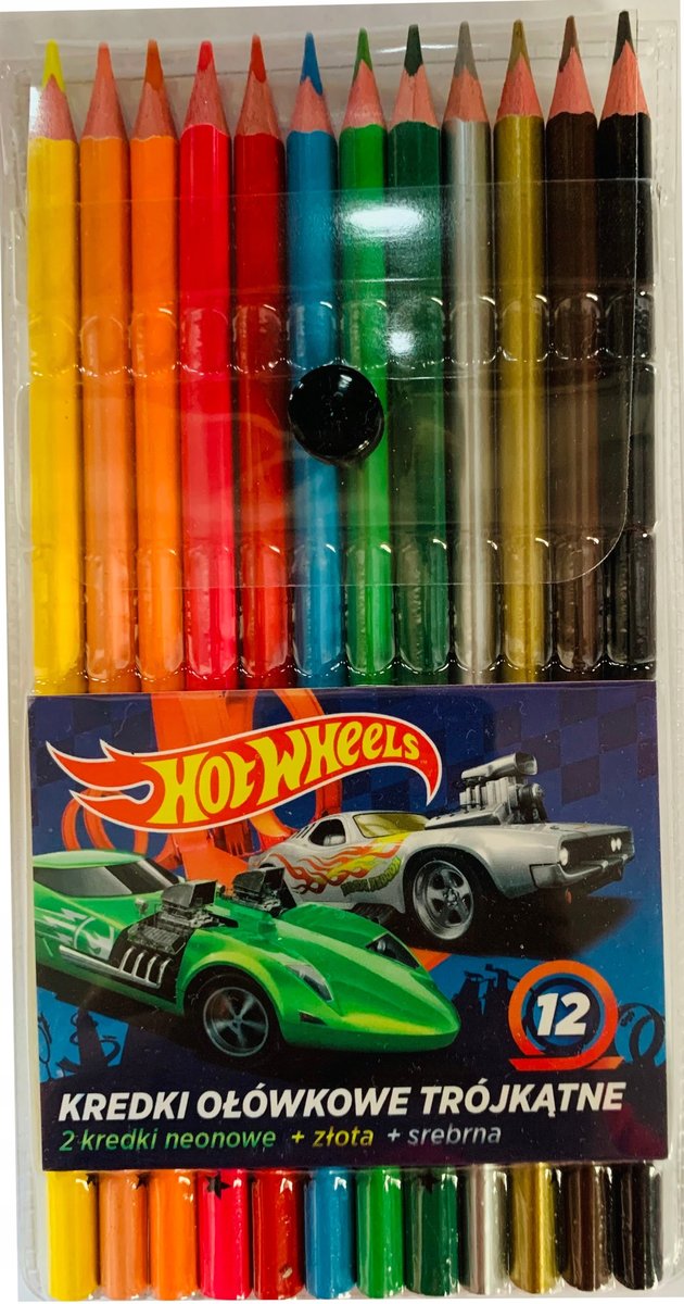 Kredki Ołówkowe Hot Wheels Trójkątne 12 Kolorów St Majewski MAJEWSKI