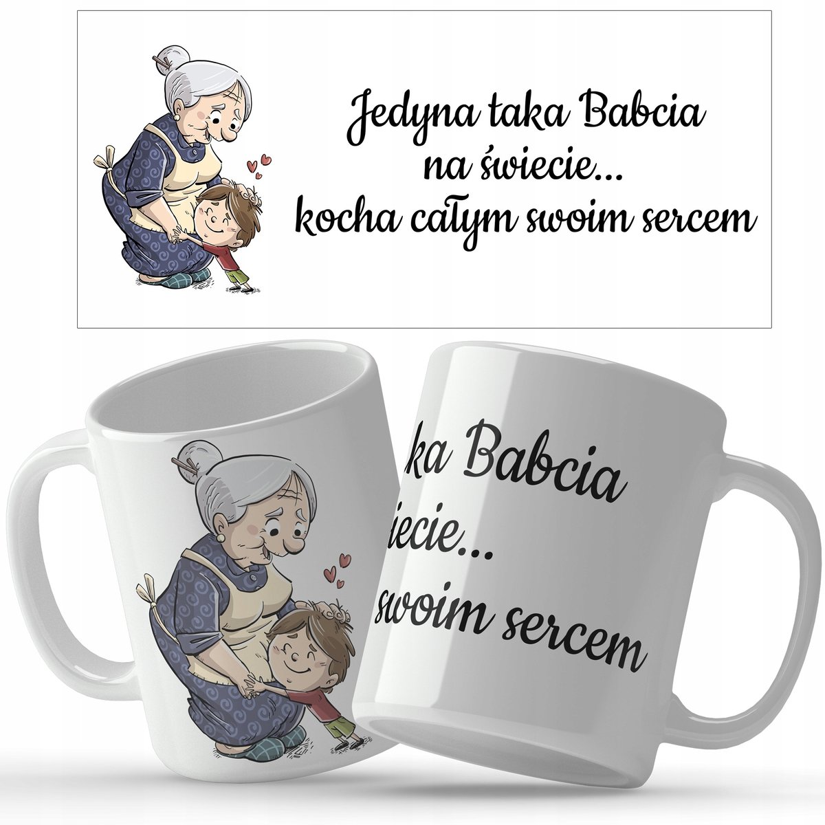 Kubek ceramiczny dzień babci JEDYNA BABCIA NA ŚWIECIE 330 ml