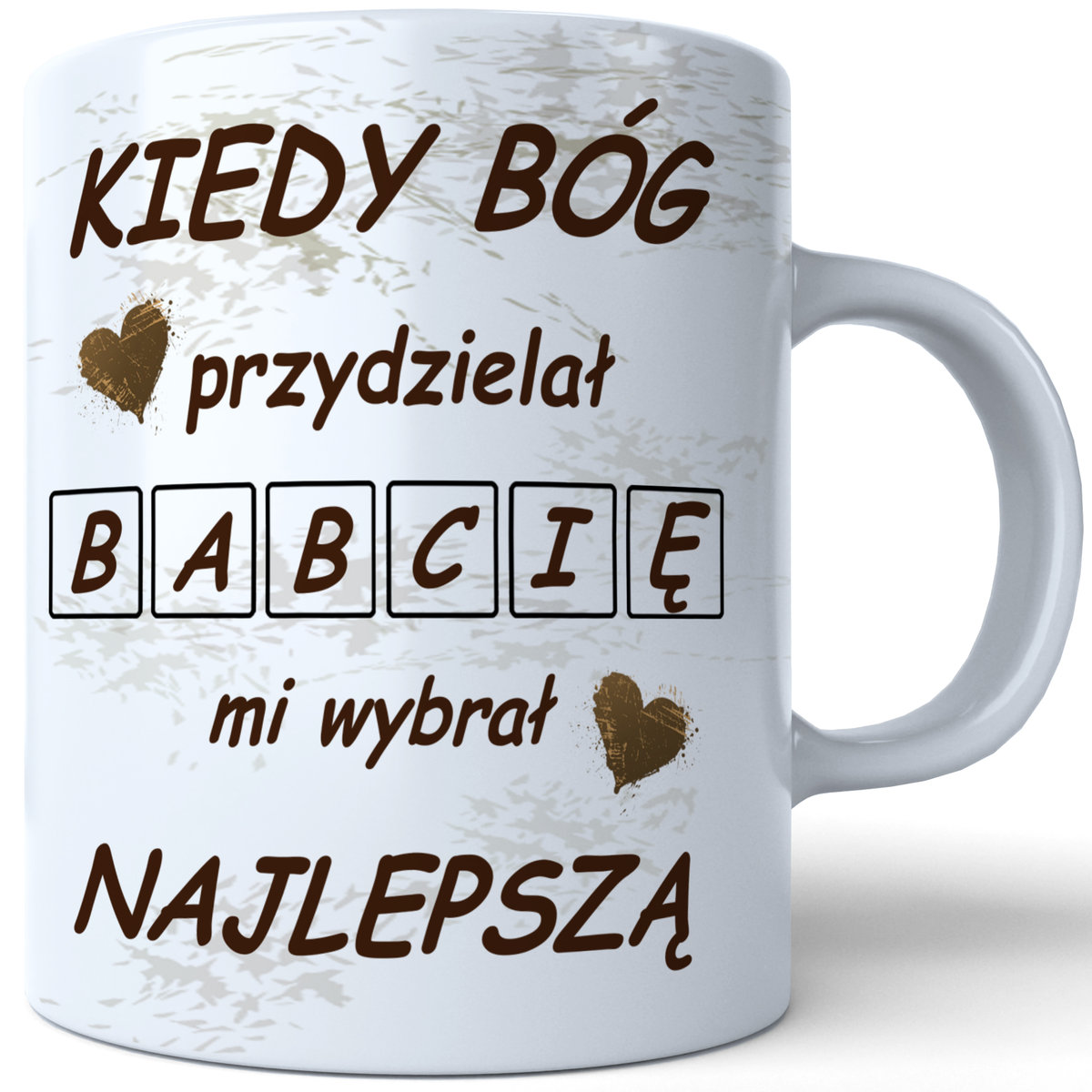 Kubek ceramiczny na dzień babci Super Babcia 330 ml J W biały J