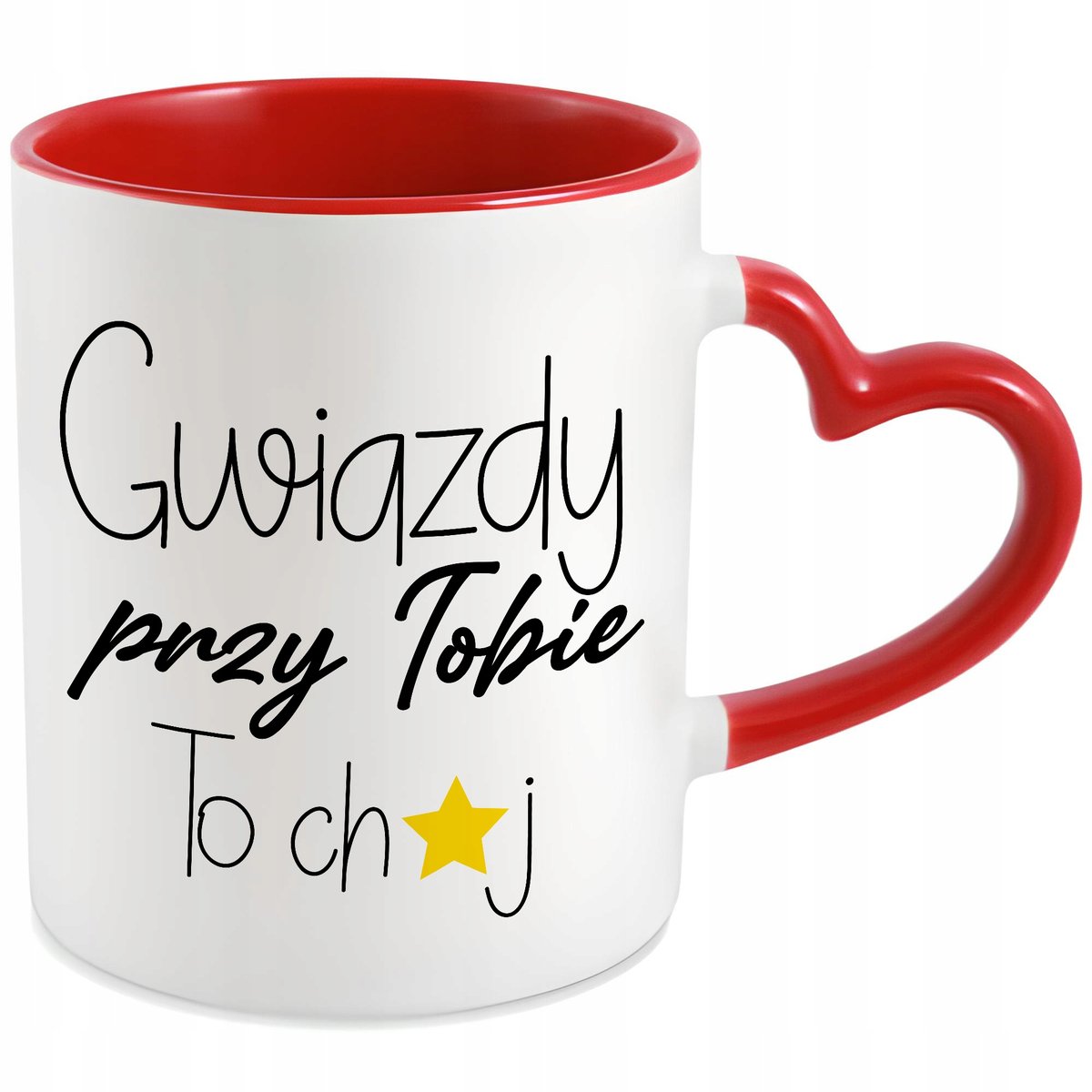 Kubek ceramiczny PREZENT DLA DRUGIEJ POŁÓWKI NA WALENTYNKI GWIAZDY PRZY