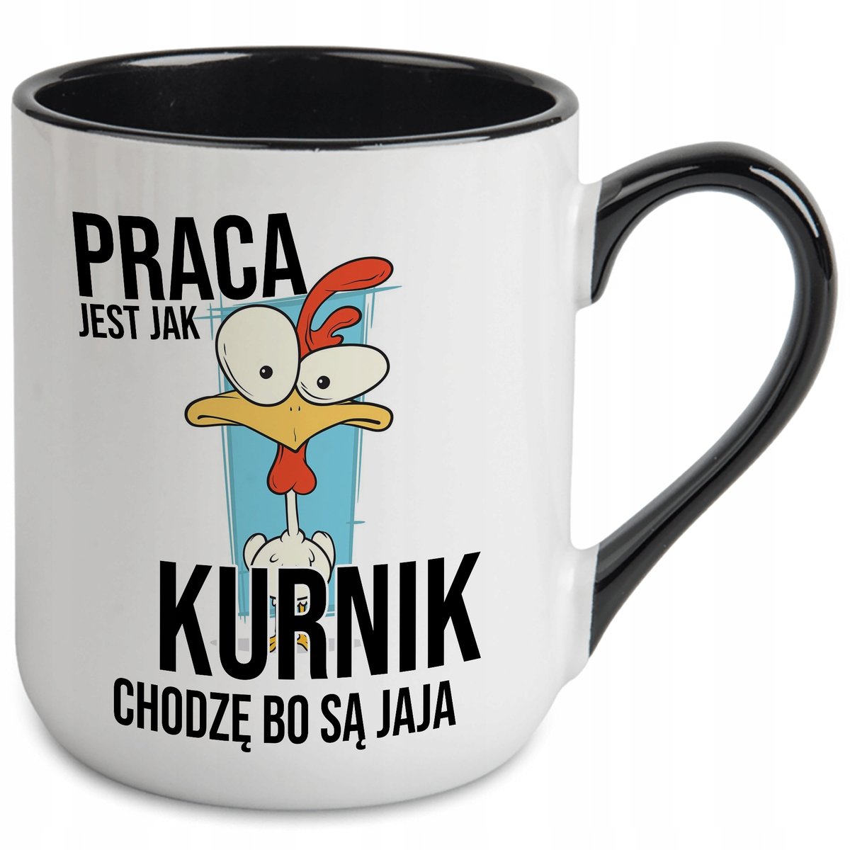 Kubek Czarny Coffe Prezent Dla Kole Anki Do Pracy Praca Jest Jak Kurnik