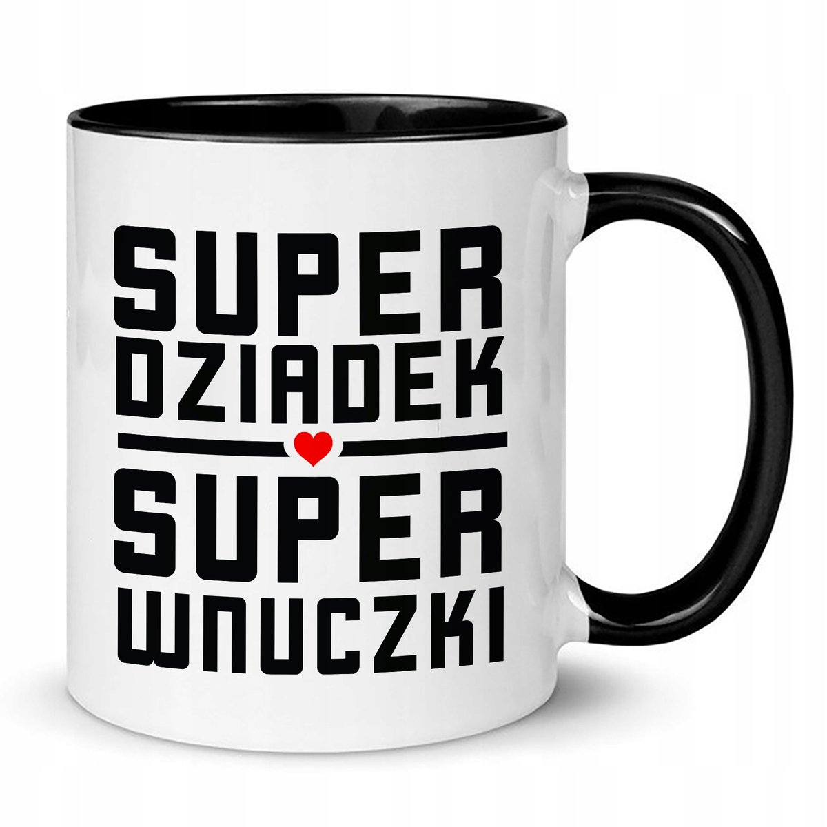 Kubek Czarny Ucho Wn Trze Super Dziadek Super Wnuczki Dzie Dziadka