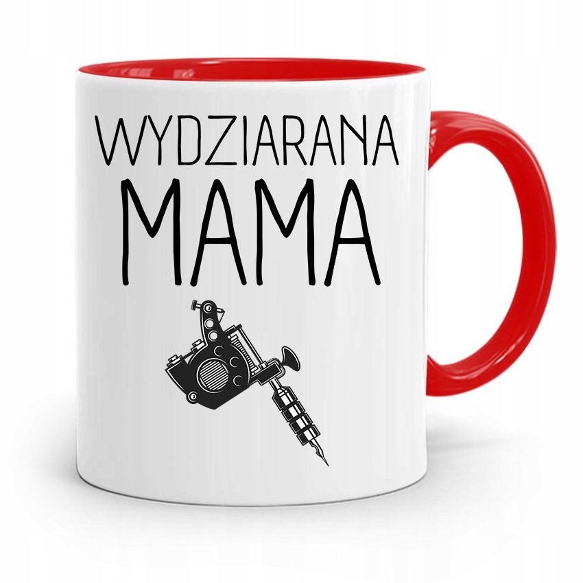 Kubek Czerwony Prezent Dla Mamy Wydziarana Mama Z Nadrukiem Ze Zdj Ciem