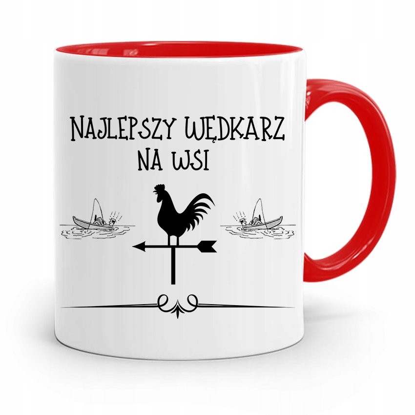 Kubek Czerwony W Dkarza Najlepszy W Dkarz Na Wsi Z Nadrukiem Ze