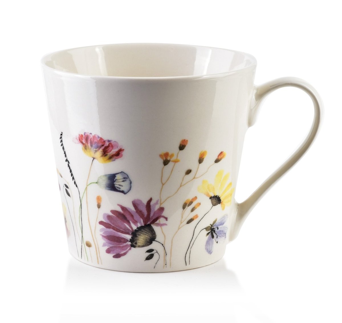 Kubek porcelanowy Flowers 400 ml Mondex biały Mondex Sklep