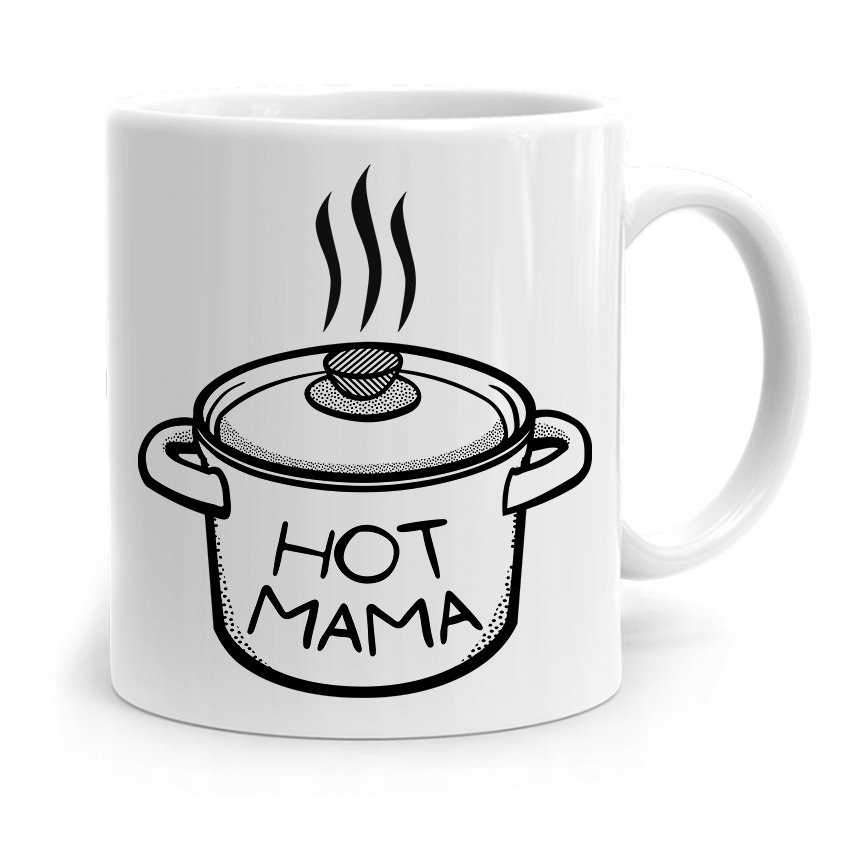 KUBEK PREZENT URODZINOWY DLA MAMY MATKI HOT MAMA z Nadrukiem ze Zdjęciem PoliDraw Sklep