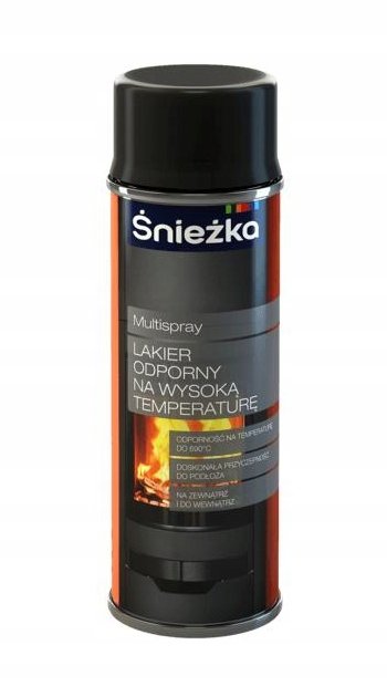 Lakier w sprayu czarny odporny na wysokie temperatury 400 ml Śnieżka