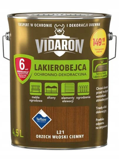 Lakierobejca Orzech Włoski Ciemny L21 4 5L Vidaron VIDARON Sklep