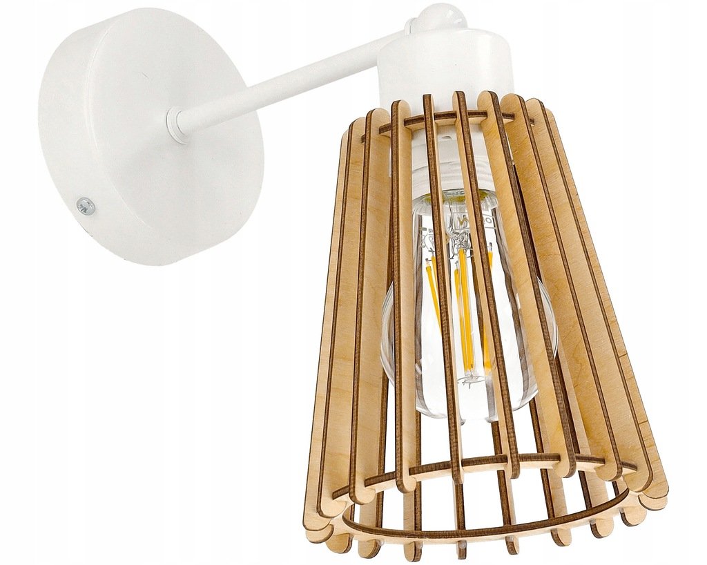 Lampa Kinkiet Ścienny Na 1X E27 Stały Loft Drewno INECT Sklep EMPIK