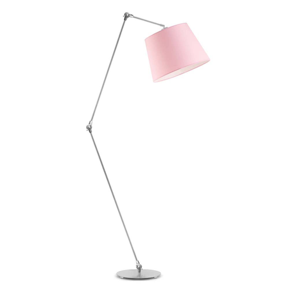 Lampa podłogowa LYSNE Manila 60 W E27 jasnoróżowa srebrna 177x60 cm