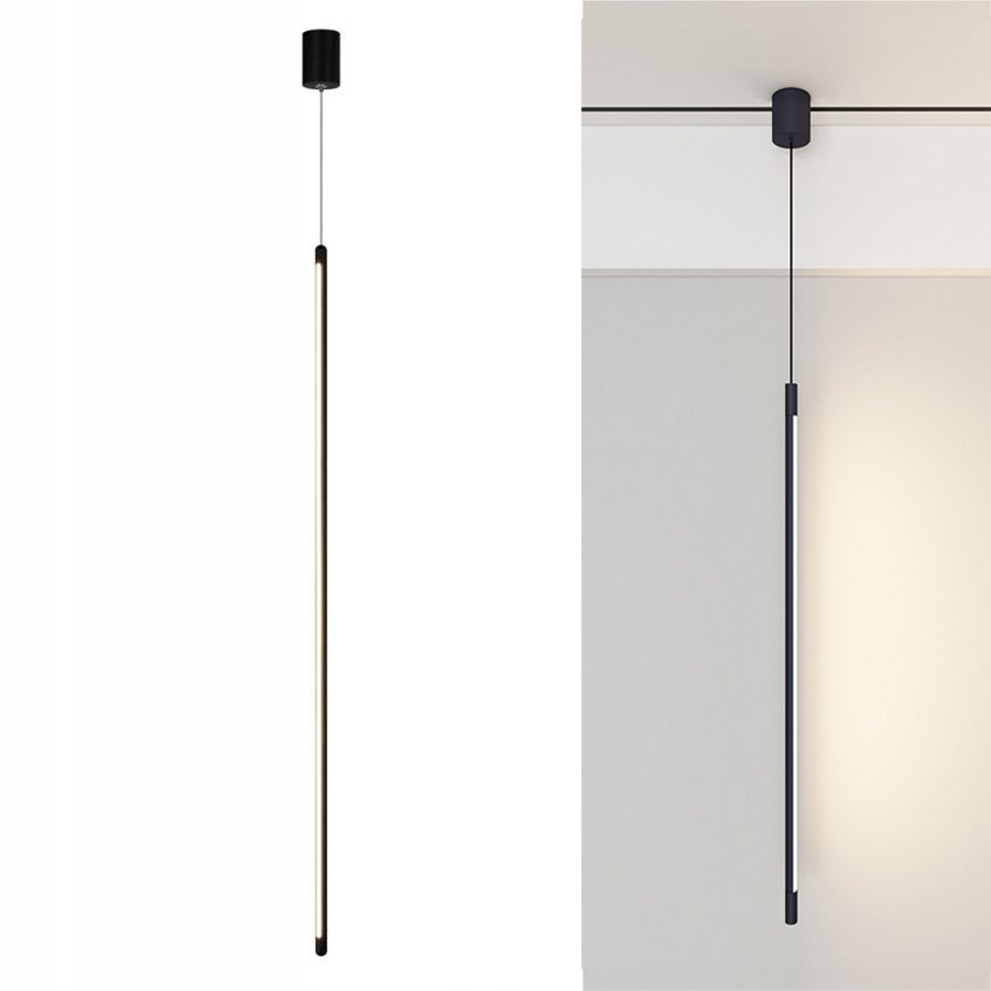 Lampa Sufitowa Wisząca Pionowa Led Czarna 100Cm App1413 C Toolight