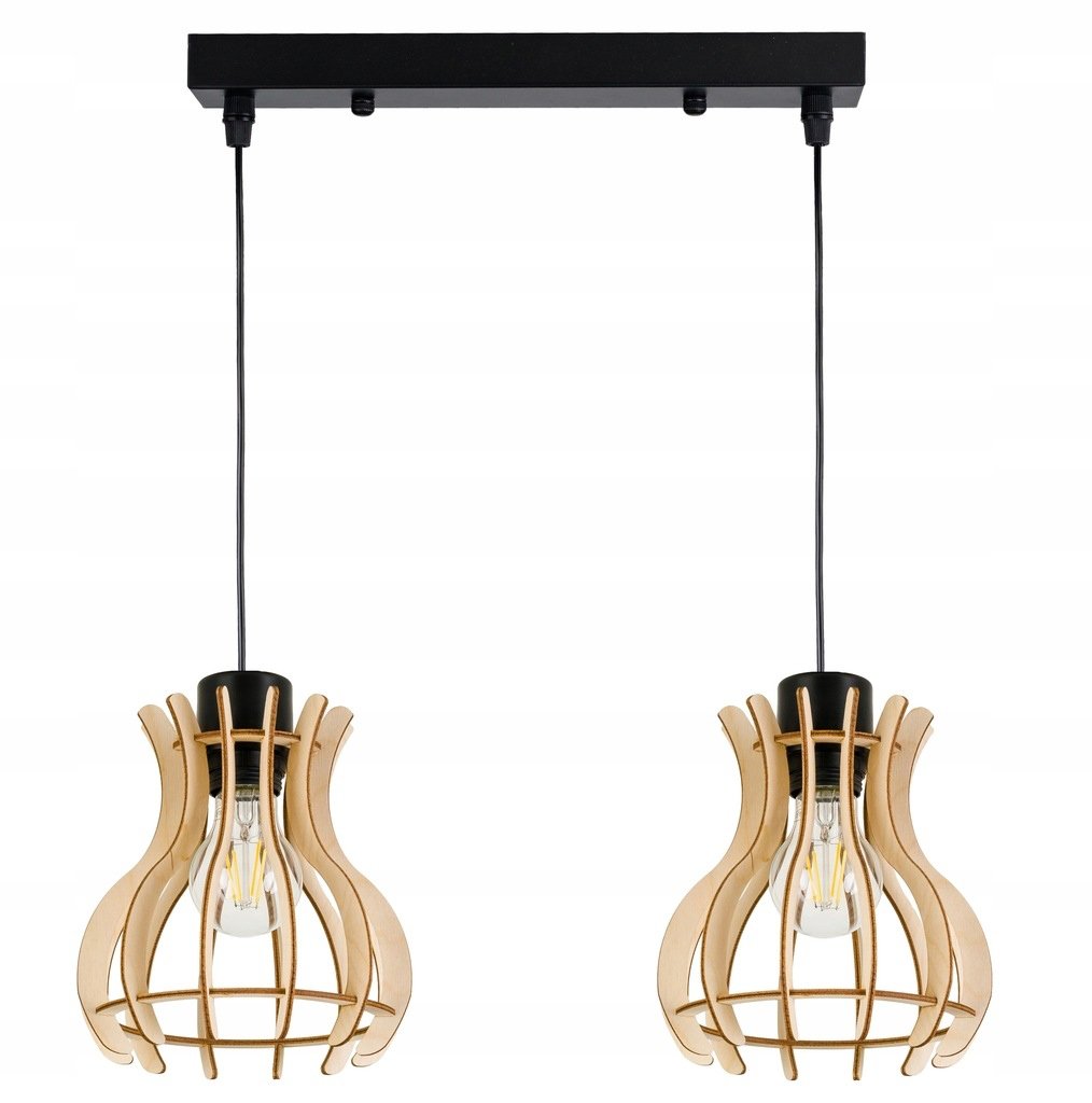 LAMPA sufitowa wisząca zwis Loft Drewno 2x E27 INECT Sklep EMPIK