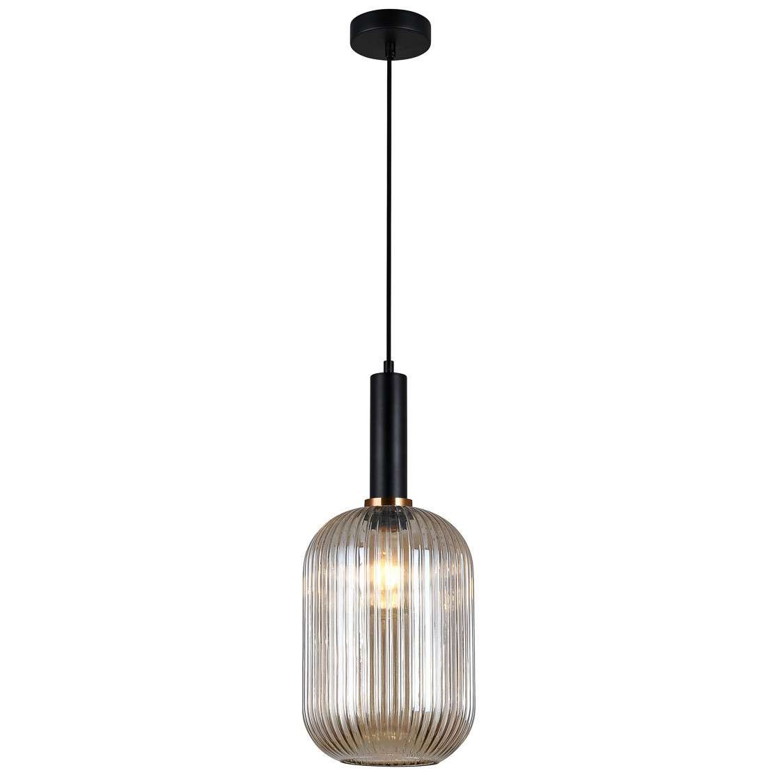 LAMPA wisząca ANTIOLA PND 5588 1L BK AMB Italux szklana OPRAWA loftowy