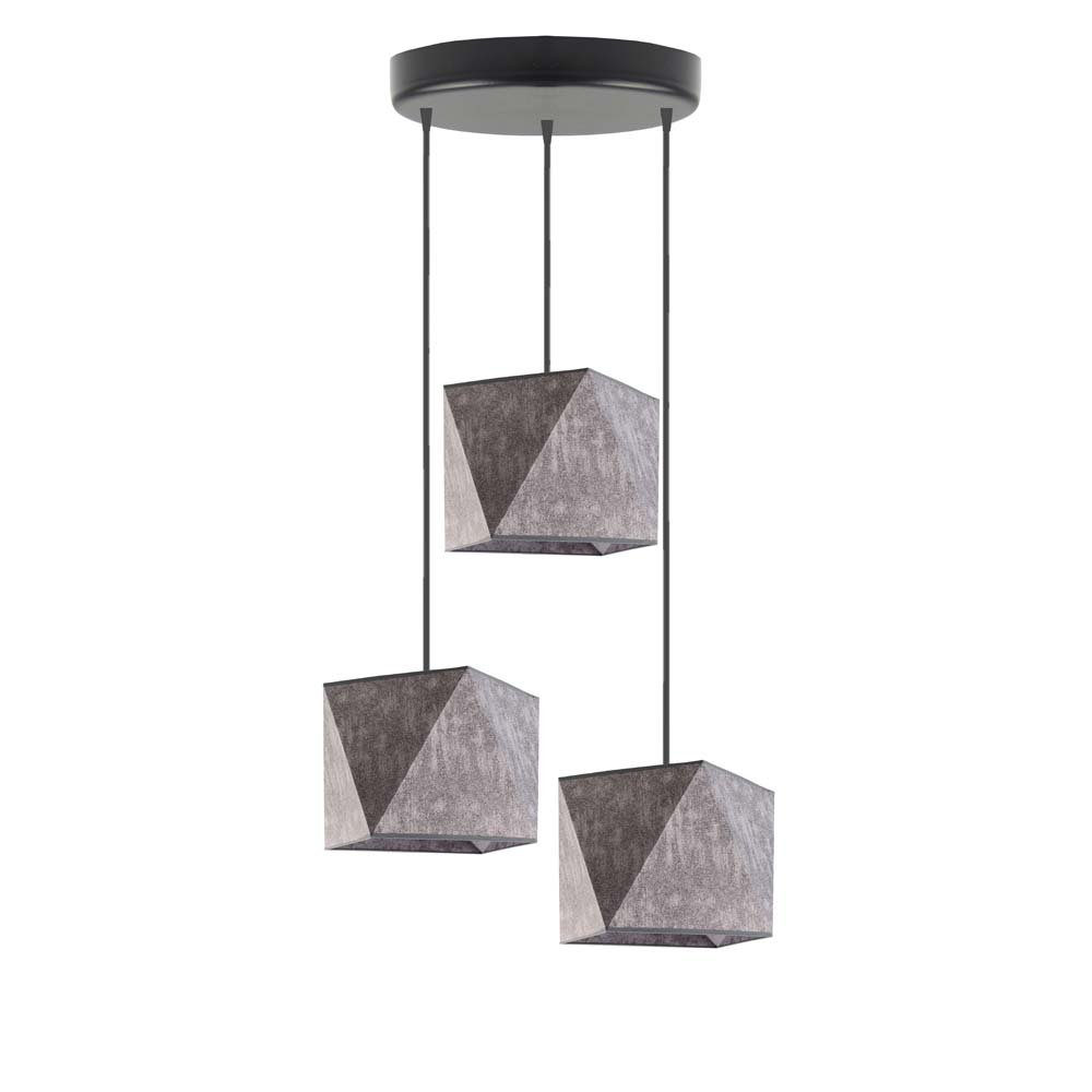 Lampa wisząca LYSNE Majorka 3x60 W E27 beton czarna 120x40 cm