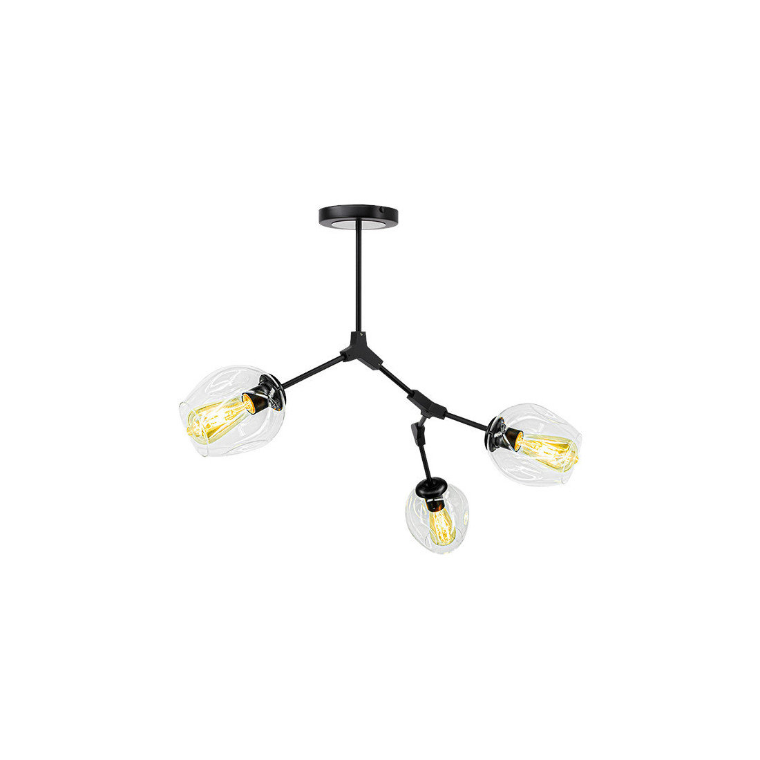 Loftowa Lampa Sufitowa Elm Black Tr Mdeco Modernistyczna Oprawa