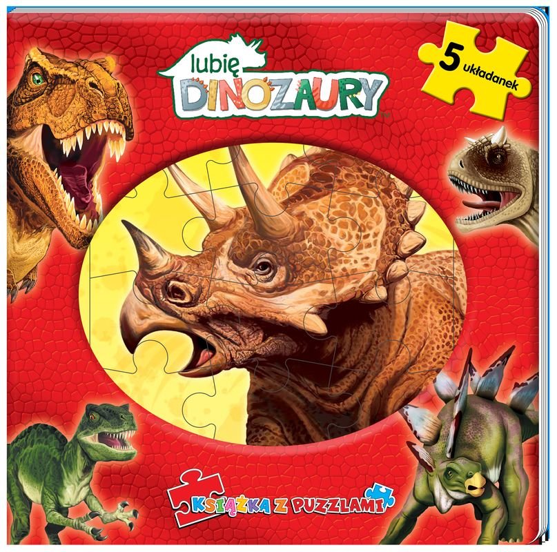 Lubię Dinozaury Książka z puzzlami Opracowanie zbiorowe Książka w