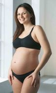 Medela, Cindy, Biustonosz bezszwowy dla kobiet w ciąży i karmiących piersią, rozmiar M i majtki gratis, czarny