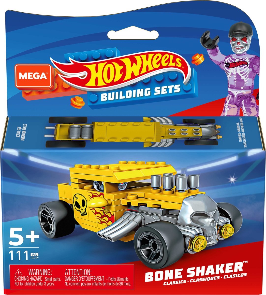 Mega Hot Wheels Bone Shaker Pojazd do zbudowania Zestaw klocków Hot