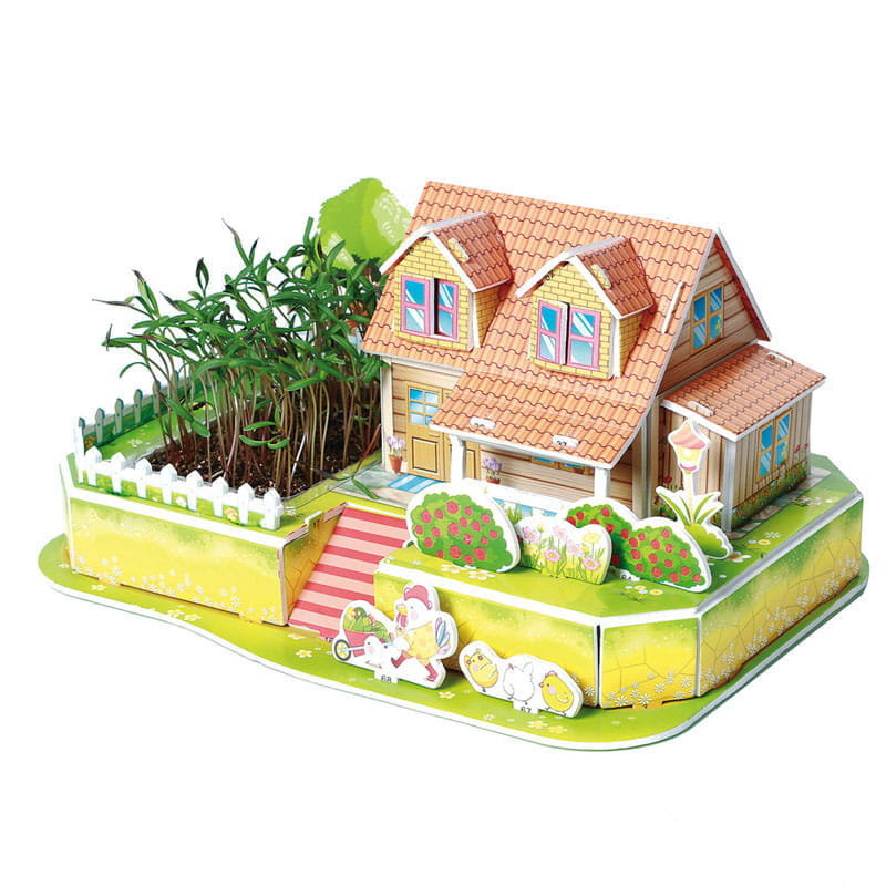 Miniaturowy domek DIY z ogródkiem Puzzle 3D Ukochany ogród HABARRI