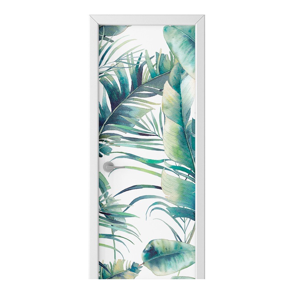 Naklejka na drzwi HOMEPRINT Liście palmy monstera 95x205 cm