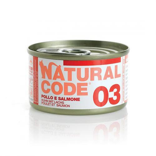 Natural Code 03 Kurczak I Łosoś Mokra Karma Dla Kota Puszka 85G