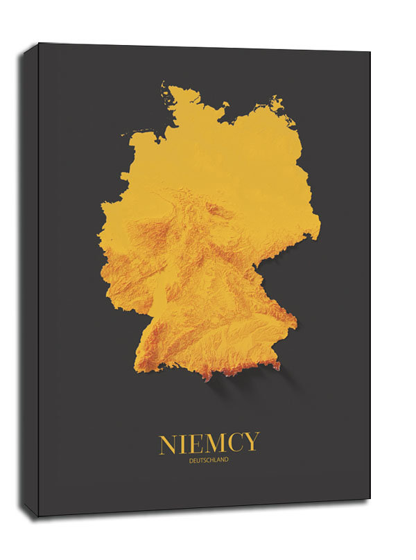 Niemcy mapa złota obraz na płótnie 20x30 cm AAALOE Inna marka