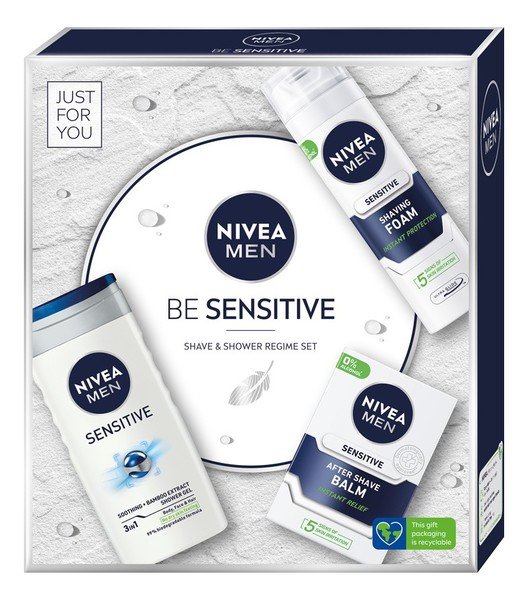 Nivea Men Zestaw Prezentowy Be Sensitive El Pod Prysznic Pianka Do