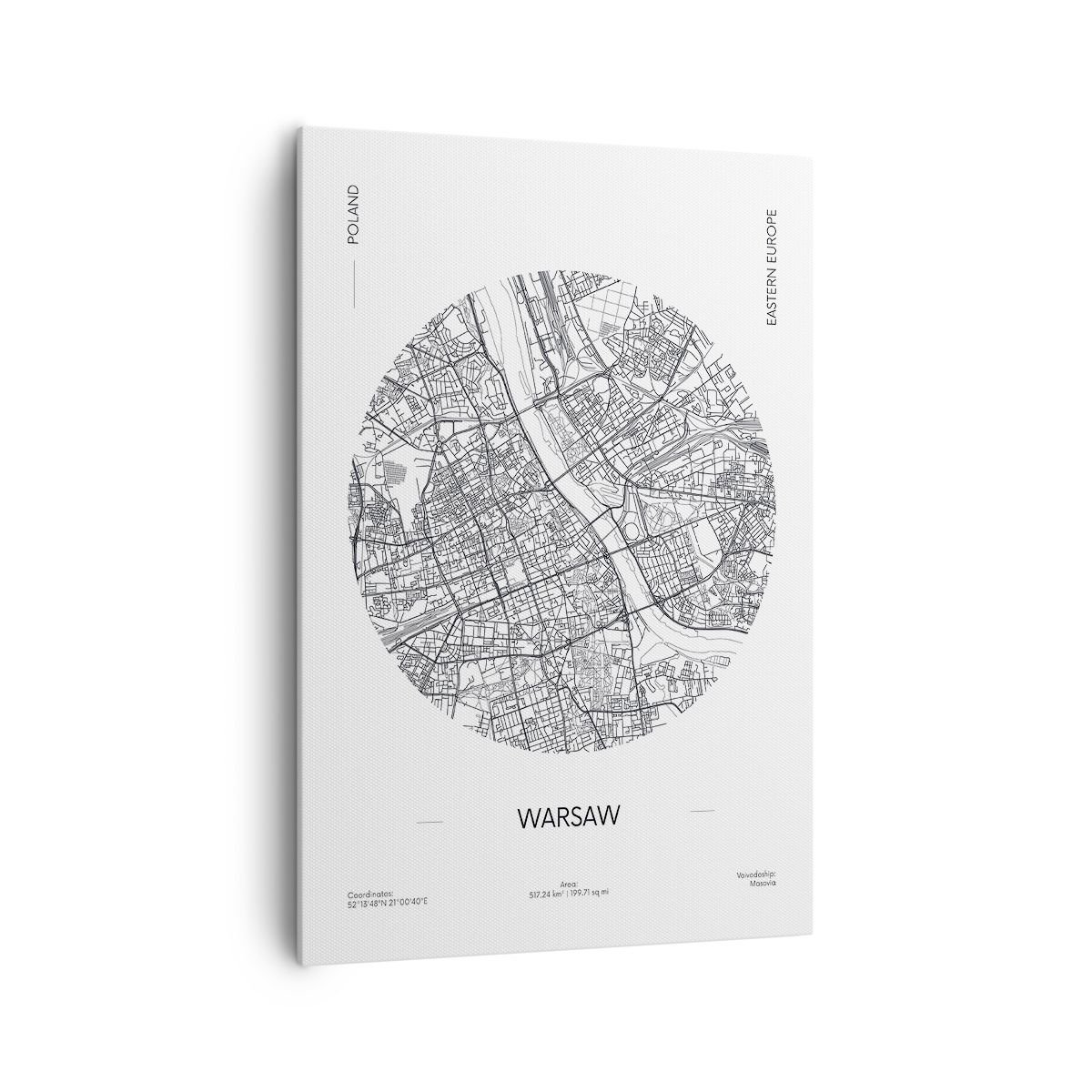 Obraz na płótnie Anatomia Warszawy 70x100cm Mapa Warszawa Polska