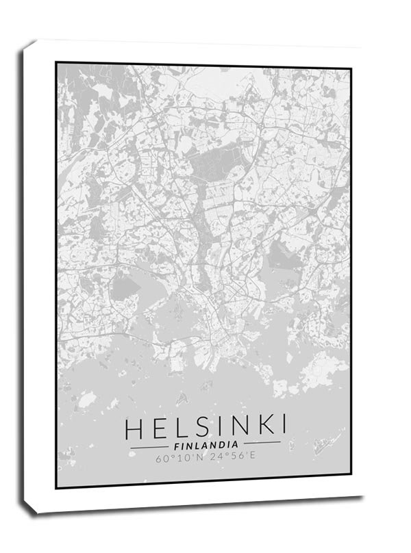 Obraz Na P Tnie Galeria Plakatu Helsinki Mapa Czarno Bia A X Cm