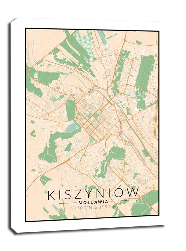 Obraz na płótnie GALERIA PLAKATU Kiszyniow mapa kolorowa 40x60 cm