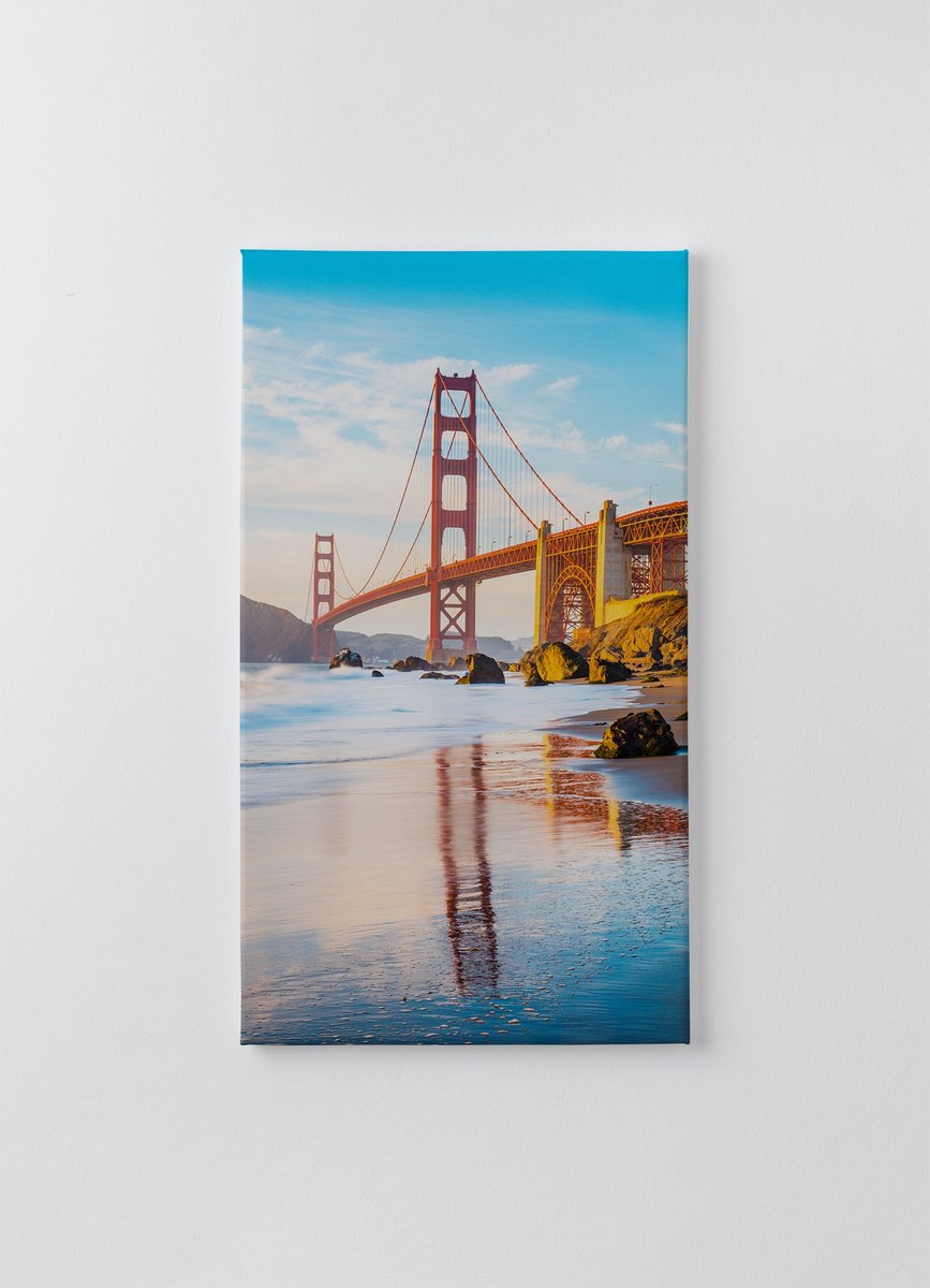 Obraz na płótnie HOMEPRINT most wiszący Golden Gate Bridge o zachodzie