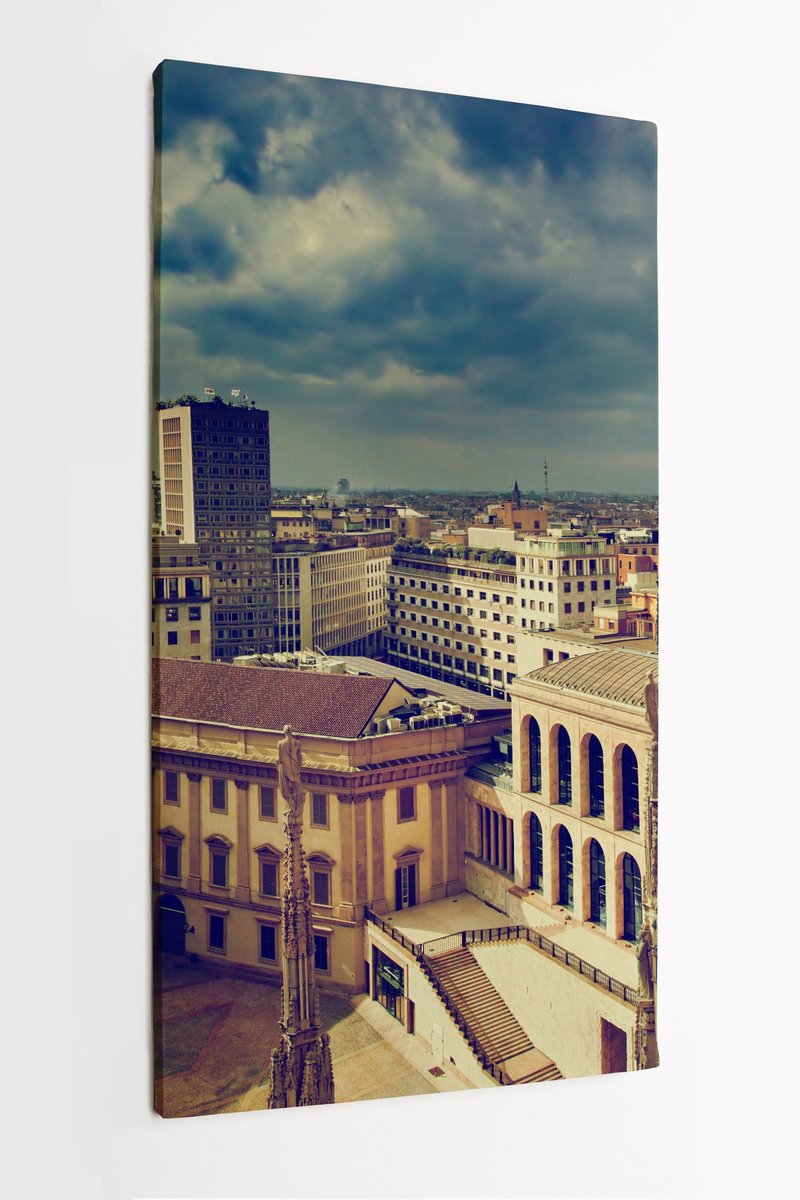 Obraz Na P Tnie Homeprint Panorama Mediolanu W Ochy X Cm