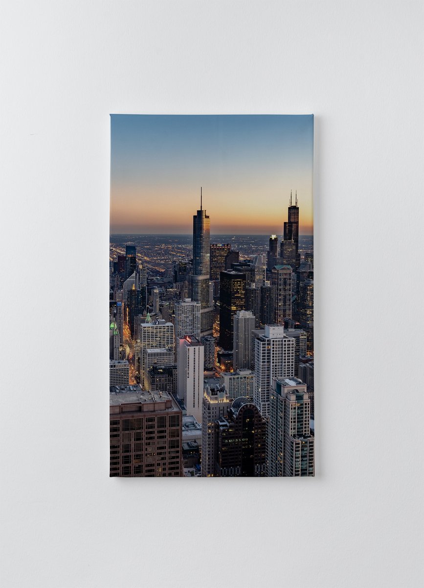 Obraz Na P Tnie Homeprint Widok Z Lotu Ptaka Na Panoram Chicago O