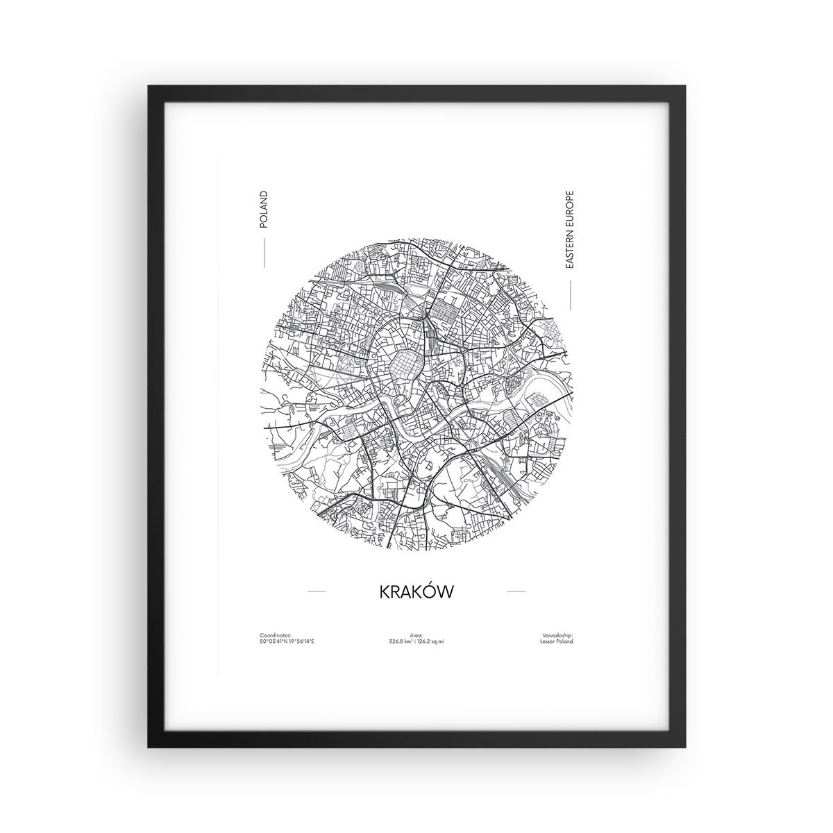 Obraz Plakat Anatomia Krakowa 40x50cm Mapa Kraków Polska Foto