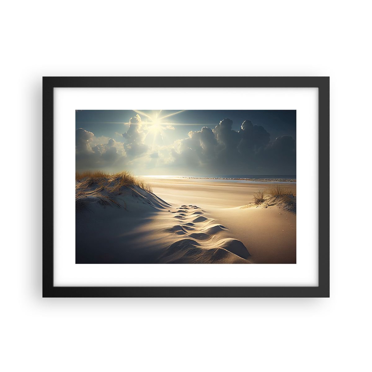 Obraz Plakat Kojący pejzaż 40x30cm Wydmy Plaża Ocean Foto