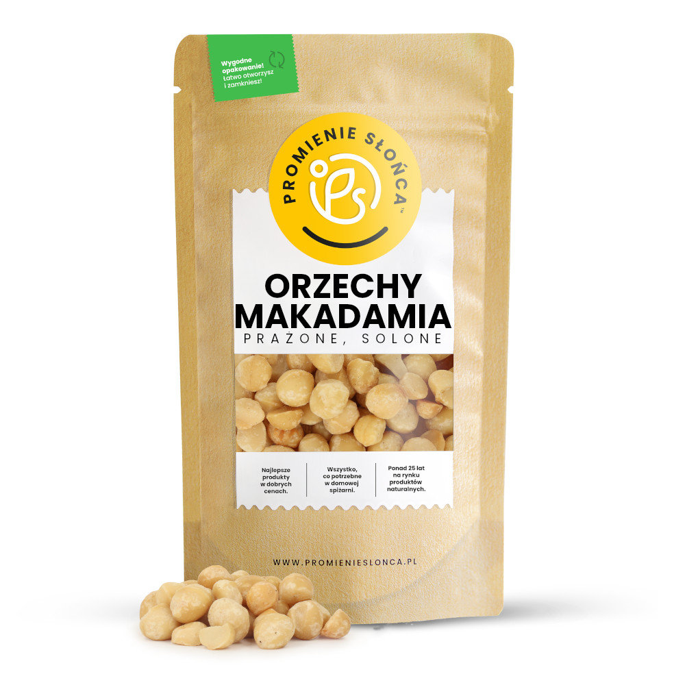 Orzechy makadamia prażone solone 250g PROMIENIE SŁOŃCA Sklep EMPIK